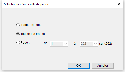 Sélectionnez les pages