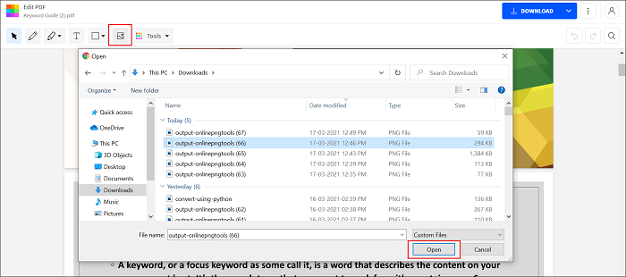 Ajouter une image au PDF en ligne