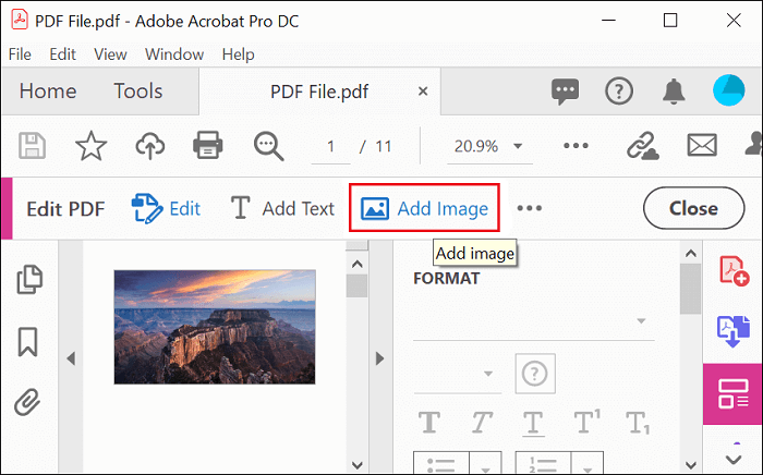 Ajouter des images à un document PDF sous Windows
