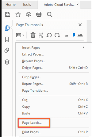 Renuméroter les pages d'un PDF dans adobe 1