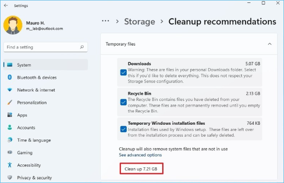 recommandations de nettoyage des fichiers temporaires