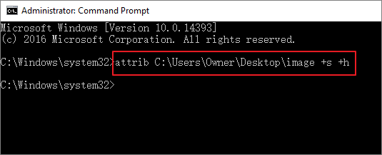 cacher des fichiers dans cmd