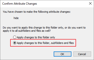 cacher les sous-dossiers