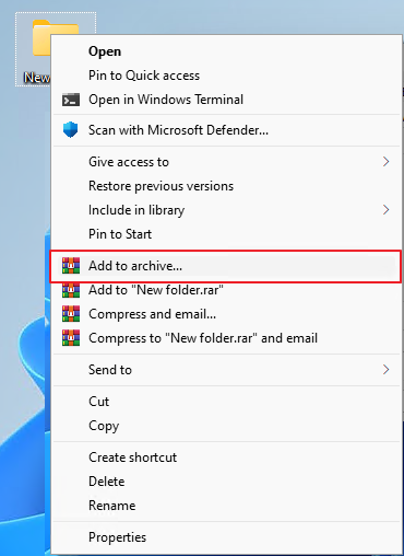 Verrouillage du dossier via WinRAW