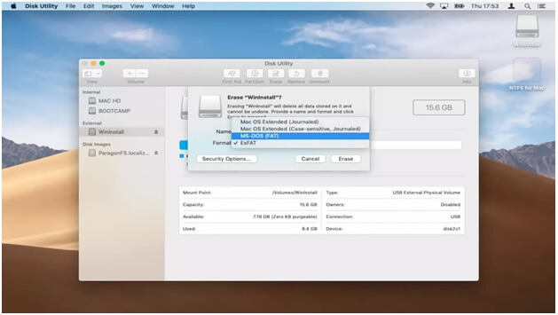 Exécuter l'utilitaire de disque