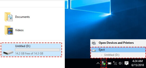 Éjecter le lecteur ntfs de Windows
