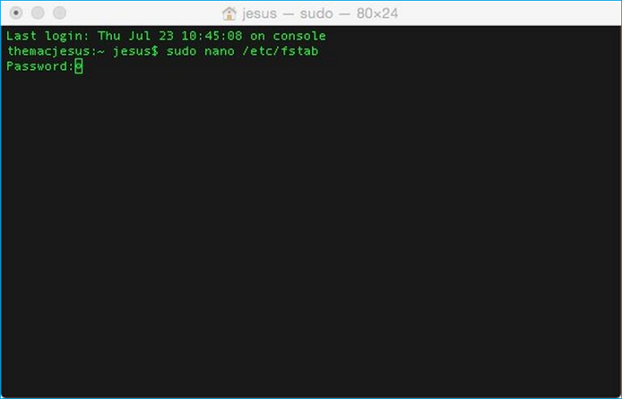 activer l'écriture via le terminal