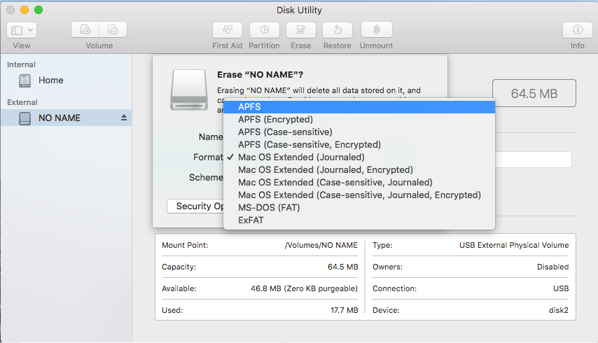 Formater le disque Toshiba